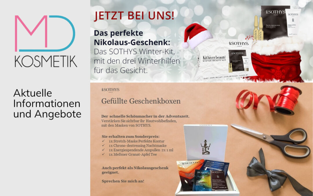 Wichtige Info – Derzeit nur Fußpflege möglich  – SOTHYS-Produkte direkt nach Hause bestellen – Angebote und Geschenkideen zu Nikolaus und Weihnachten
